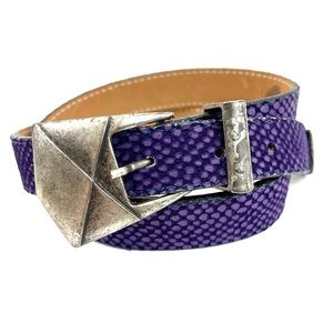 VTG Streets Ahead Snake Embossed Leather Belt